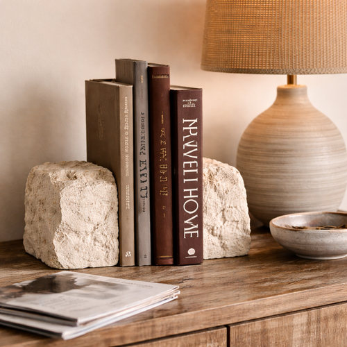 Hills Travertine Bookends